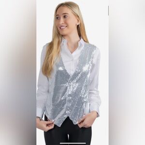 Silver Sequin Vest